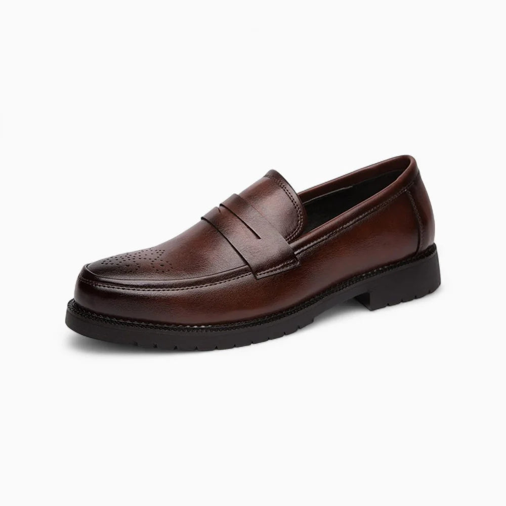 Mocassins en cuir marron homme