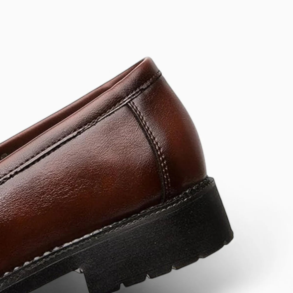 Mocassins en cuir marron homme