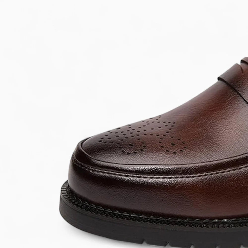 Mocassins en cuir marron homme