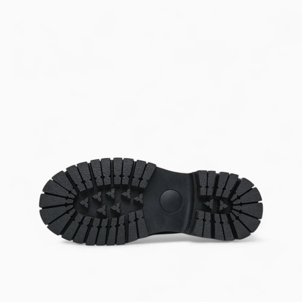 Mocassins en cuir vernis noir à plateforme pour homme