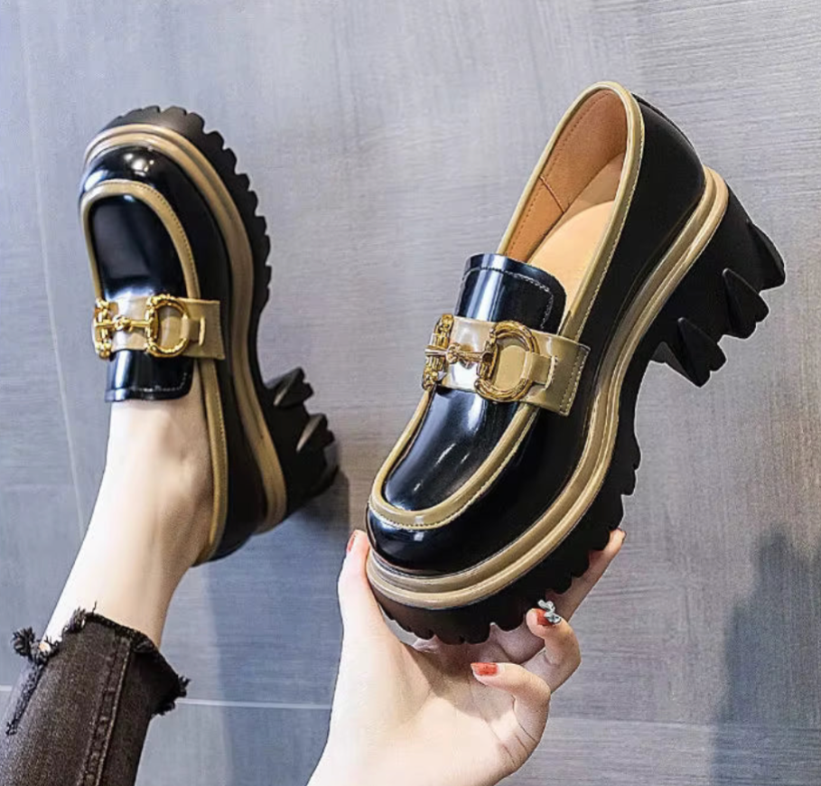 Mocassins à plateforme et talon pour femme