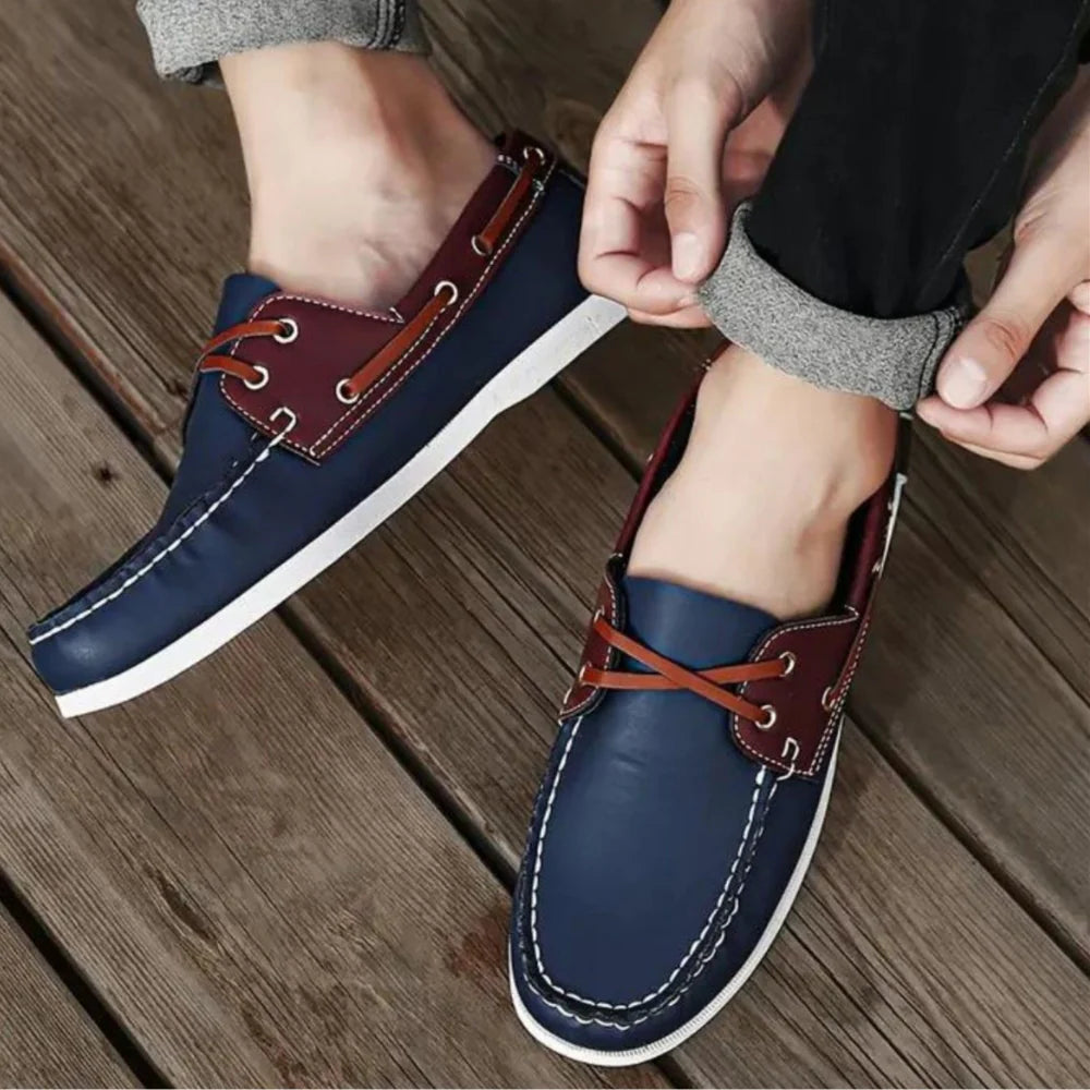 Mocassins souples bleu marine pour homme