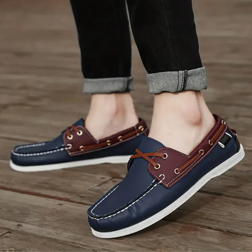 Mocassins souples bleu marine pour homme