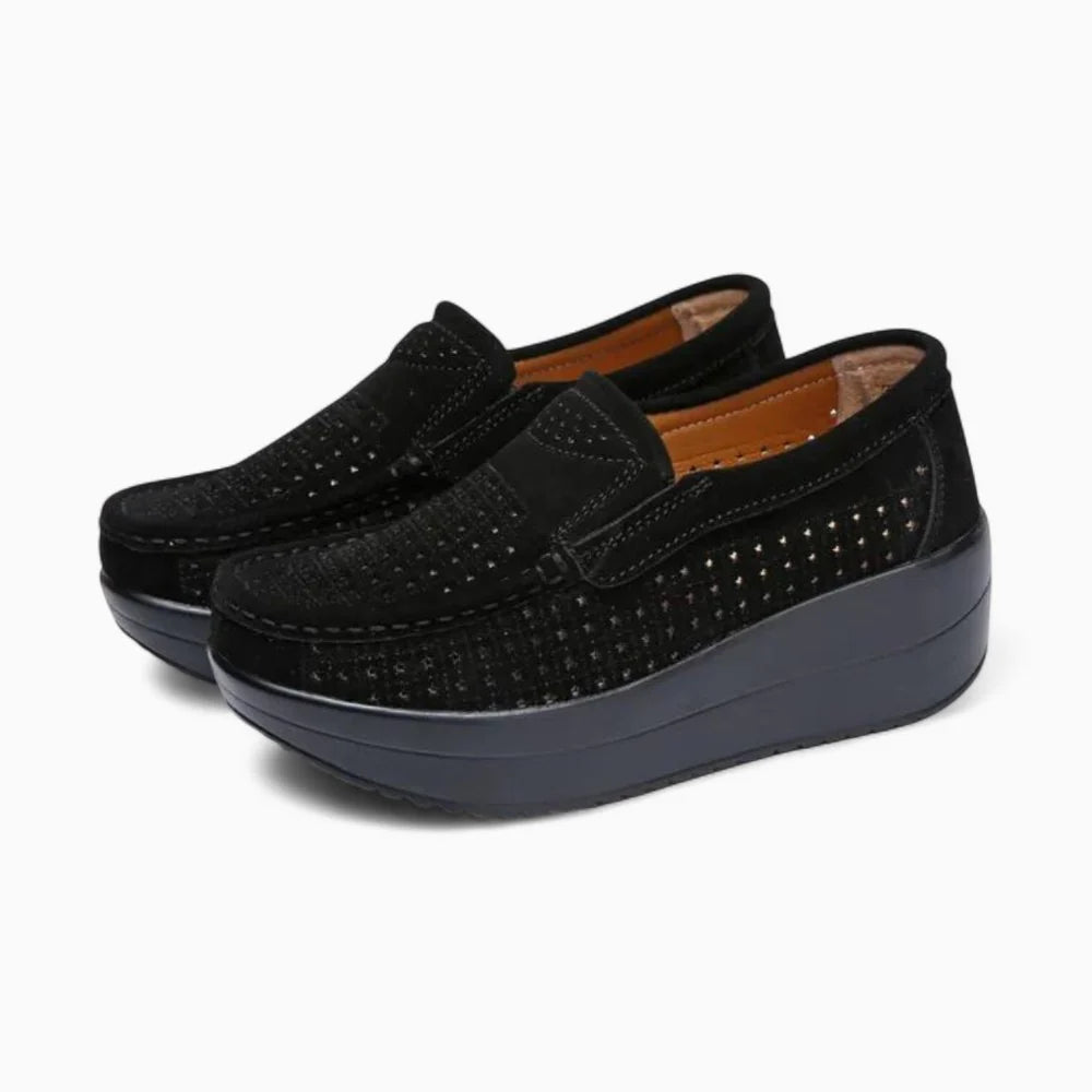 Mocassins en daim à semelle épaisse pour femme