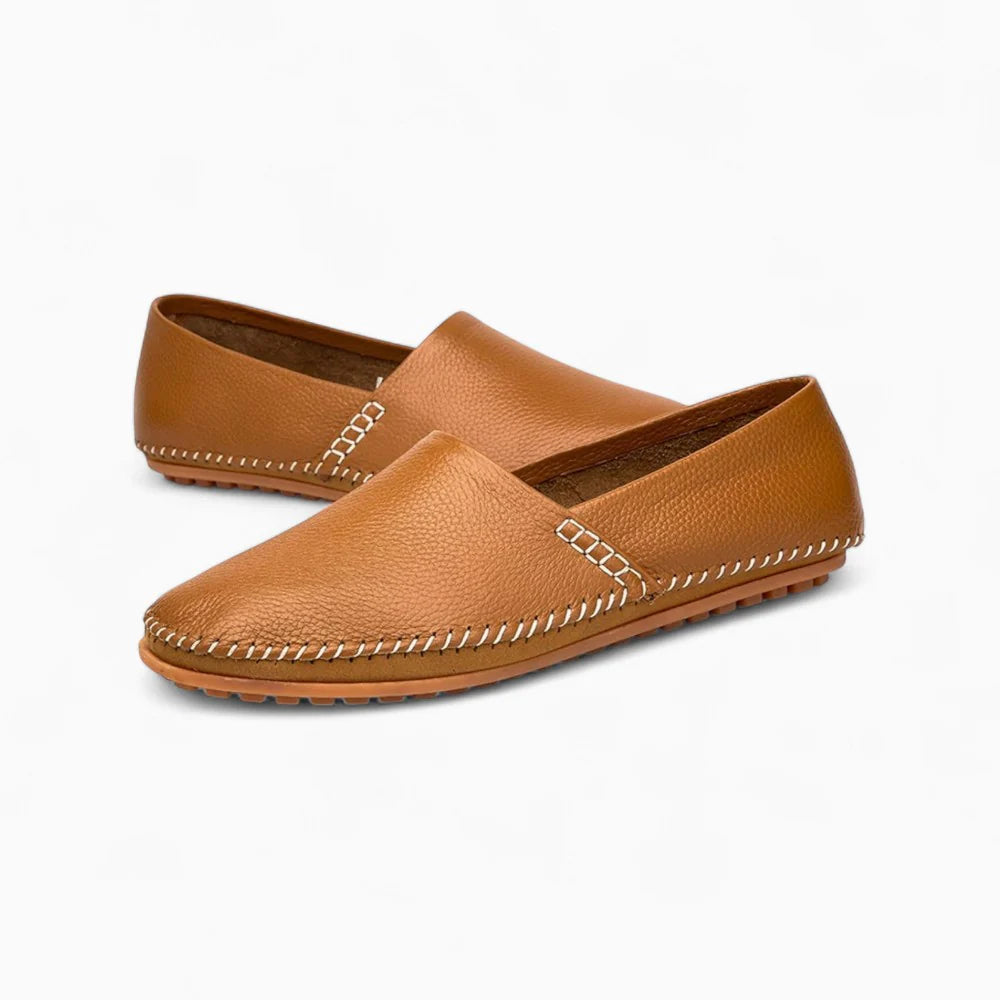 Mocassins décontractés en cuir marron pour homme