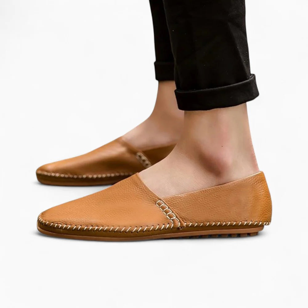 Mocassins décontractés en cuir marron pour homme