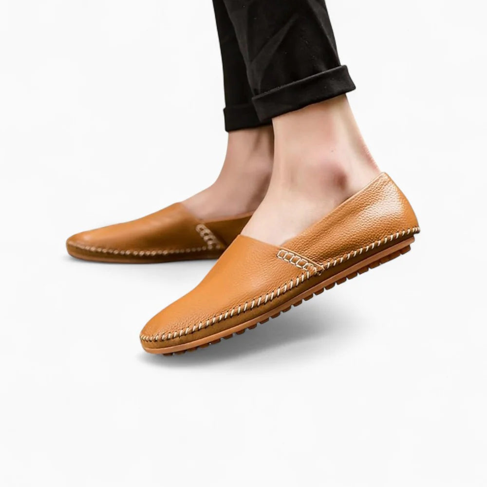Mocassins décontractés en cuir marron pour homme