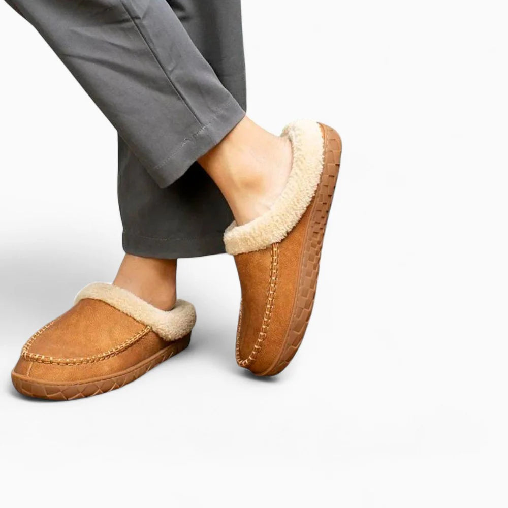 Mocassins style mule en daim pour homme