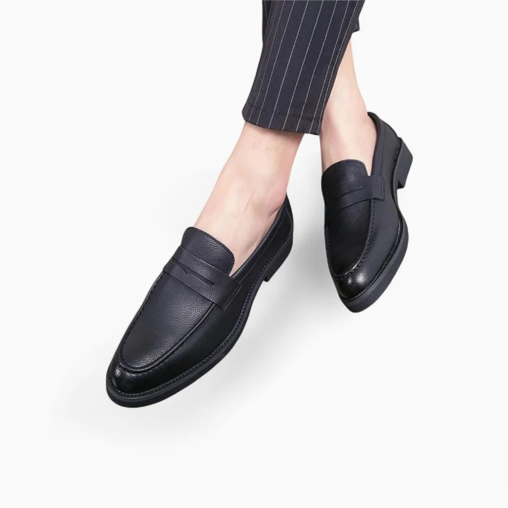 Mocassins souples en cuir noir pour homme
