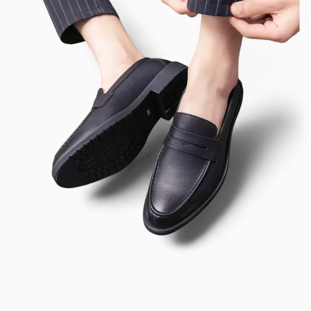 Mocassins souples en cuir noir pour homme