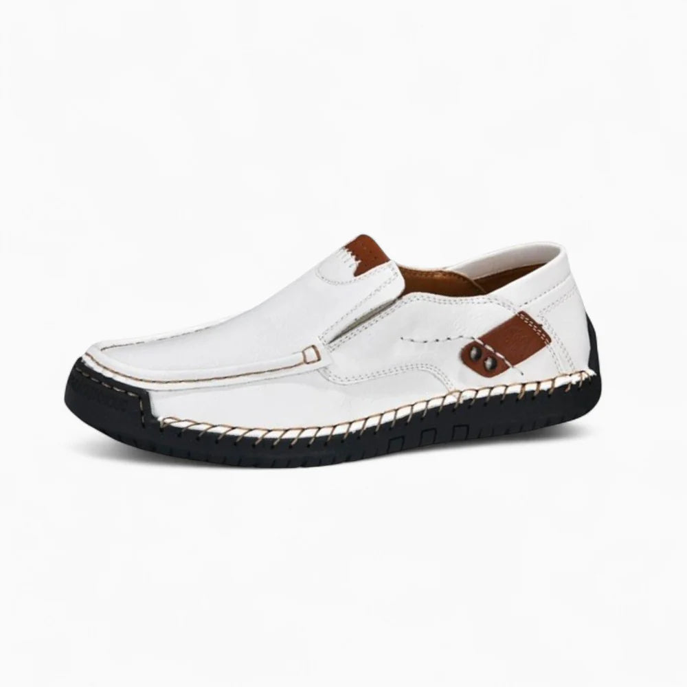 Mocassins en cuir blanc pour homme