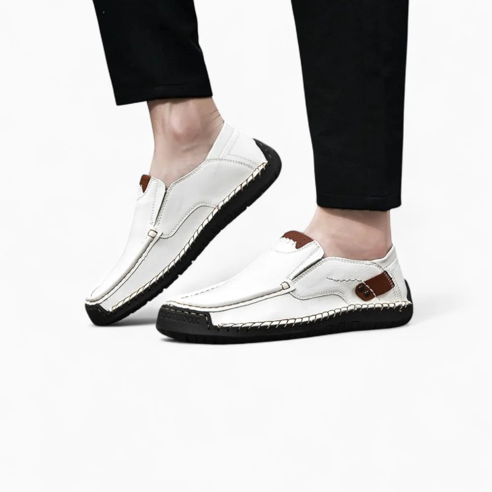 Mocassins en cuir blanc pour homme