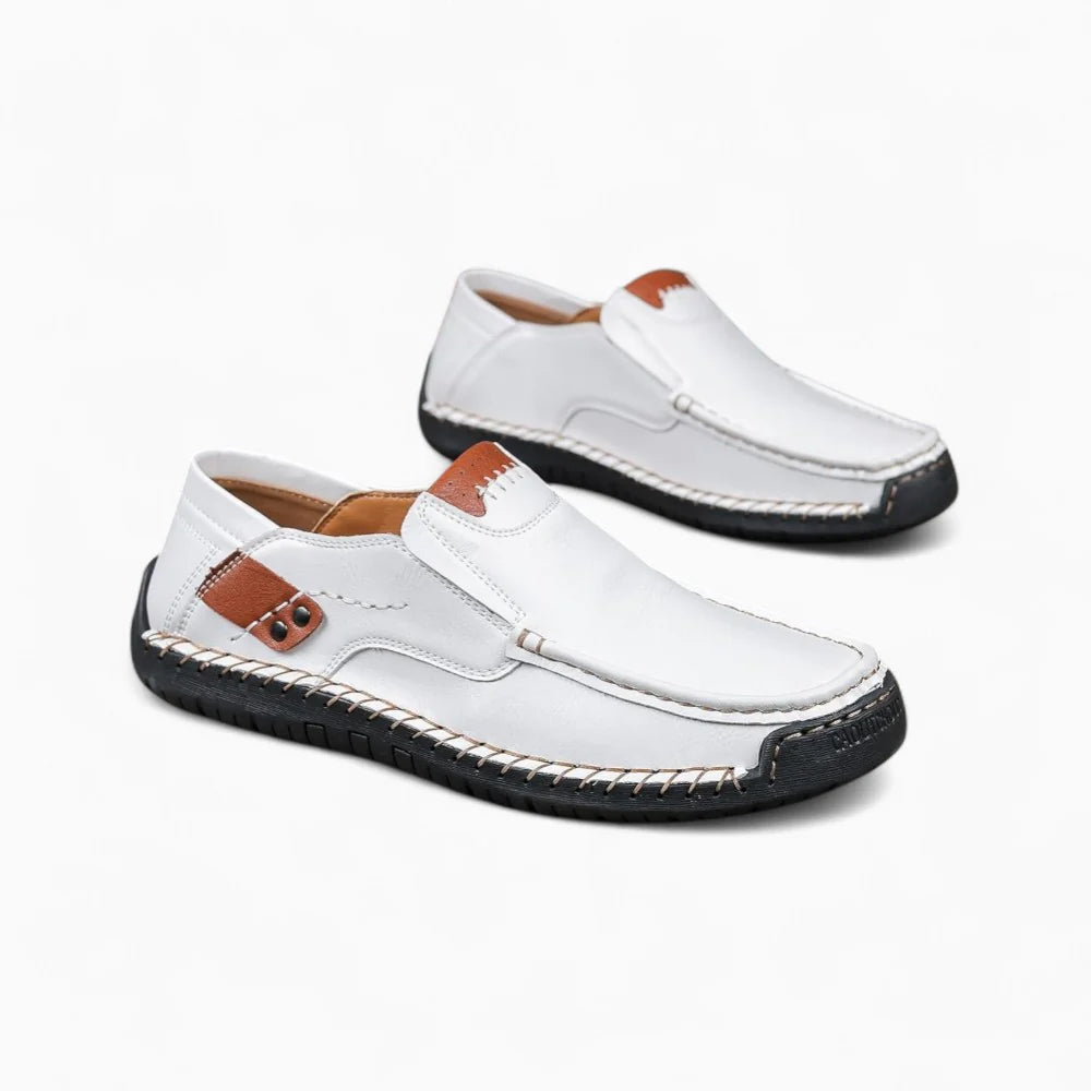 Mocassins en cuir blanc pour homme