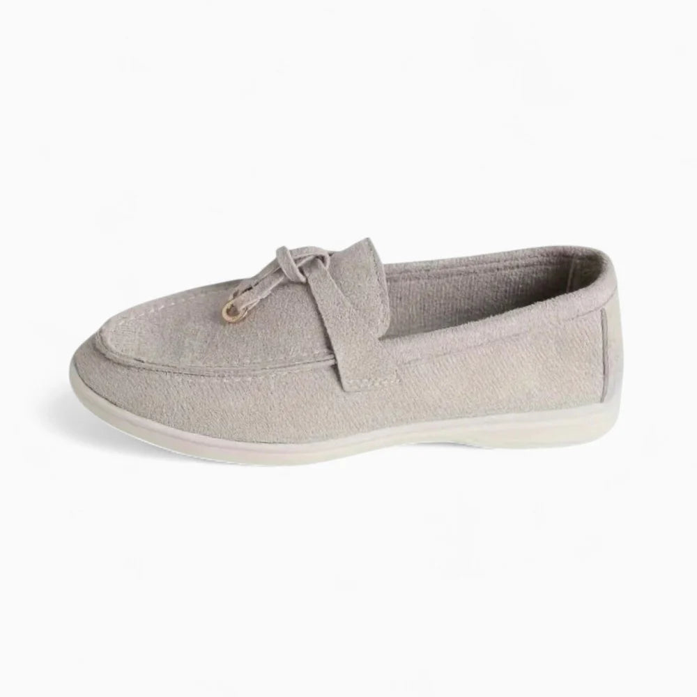 Mocassins en daim gris pour femme