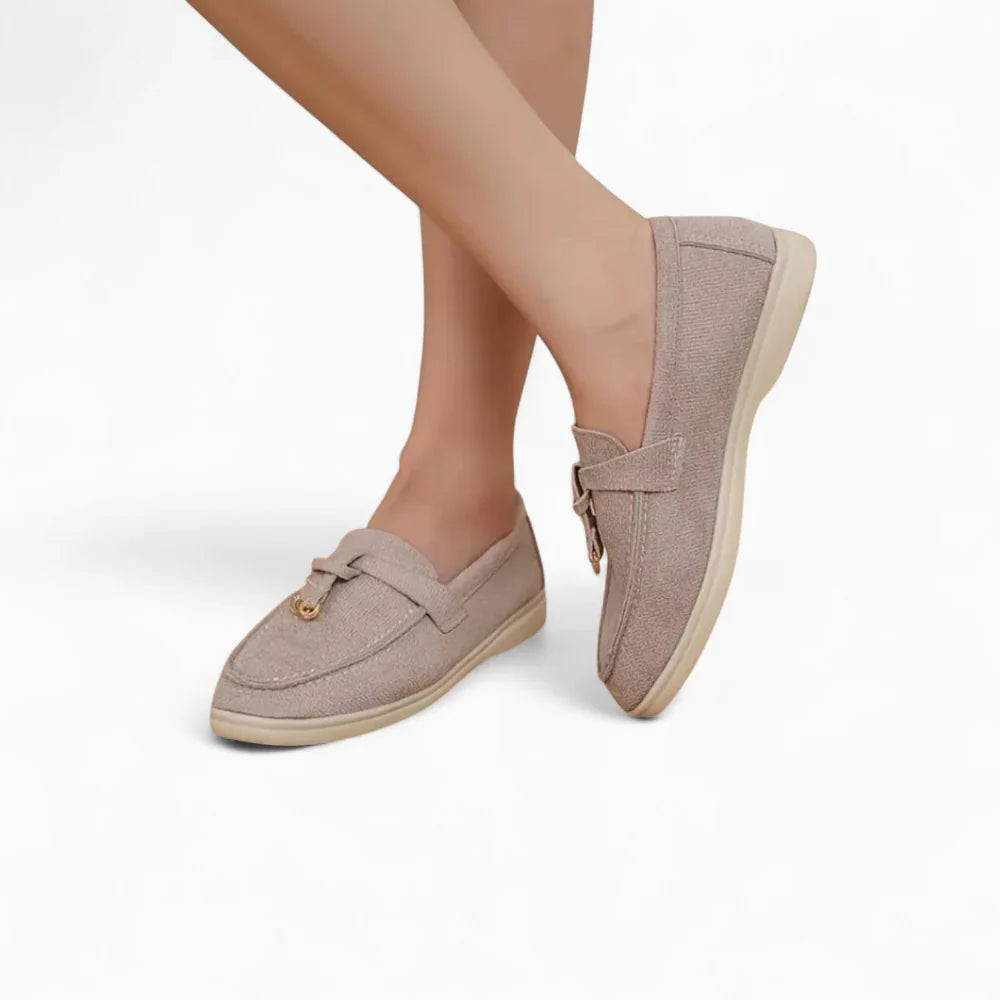 Mocassins en daim gris pour femme
