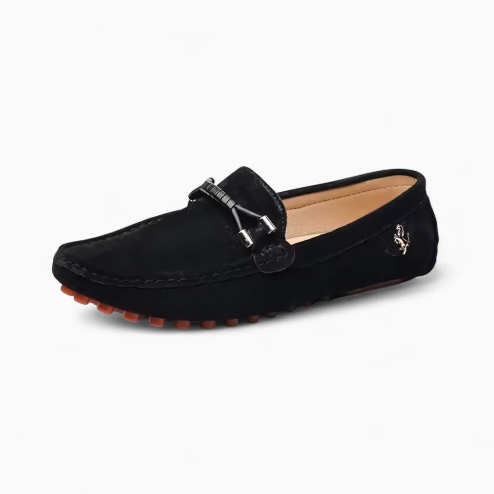 Mocassins homme en daim noir