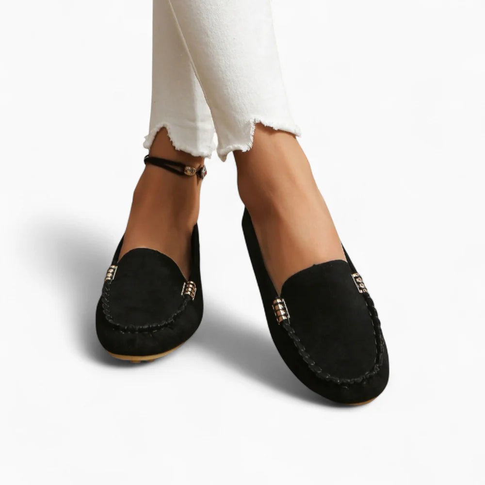 Mocassins bateau noirs pour femme