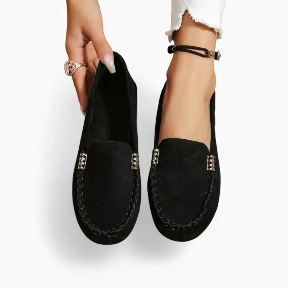 Mocassins bateau noirs pour femme