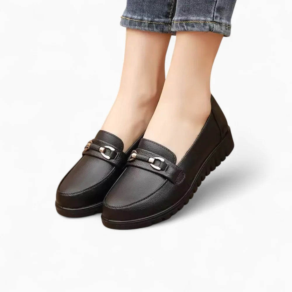 Mocassins orthopédiques noirs pour femme