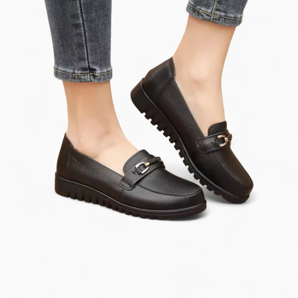 Mocassins orthopédiques noirs pour femme