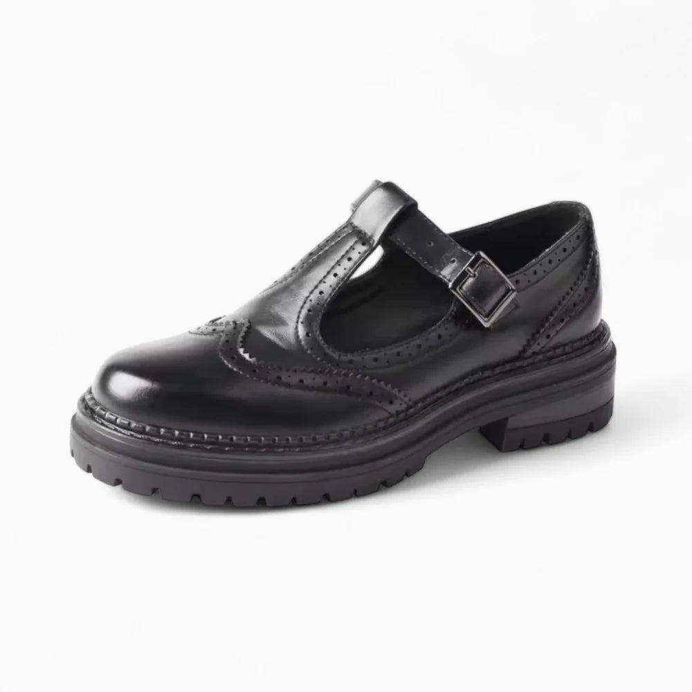 Mocassins orthopédiques femme en cuir noir