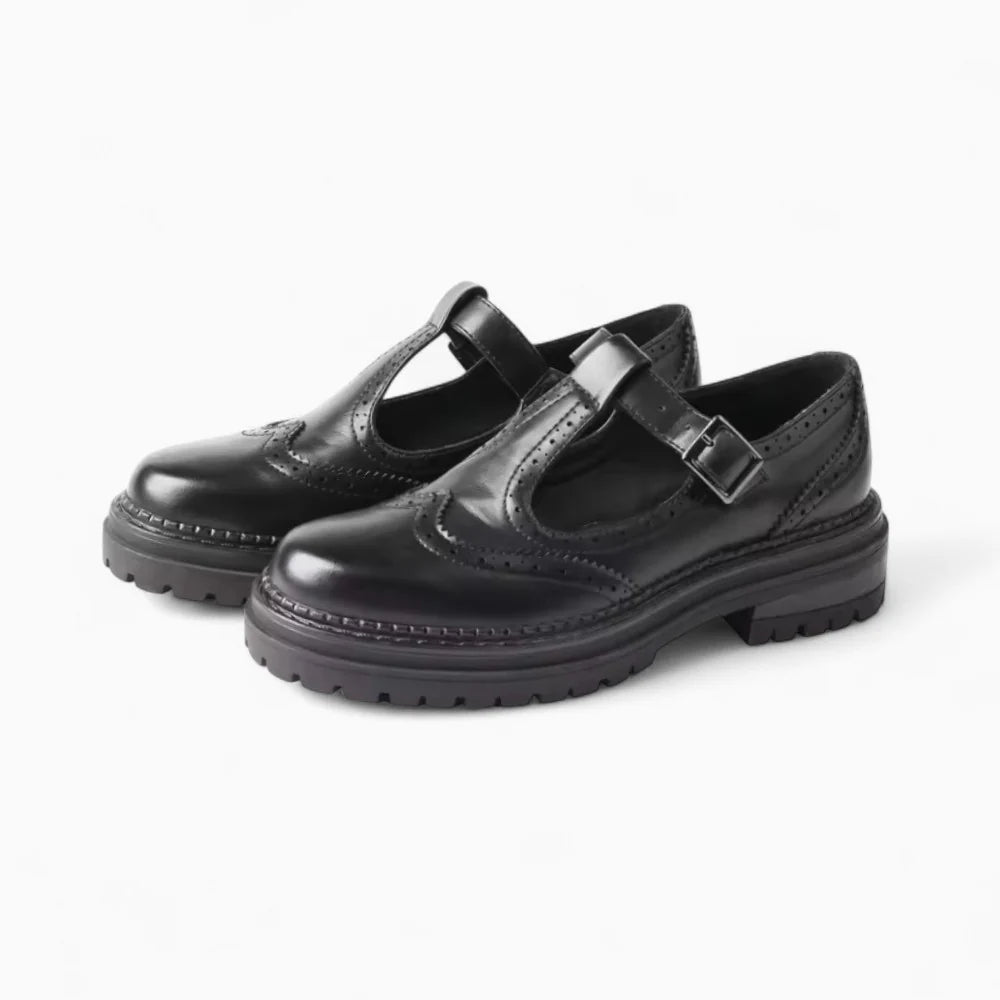 Mocassins orthopédiques femme en cuir noir