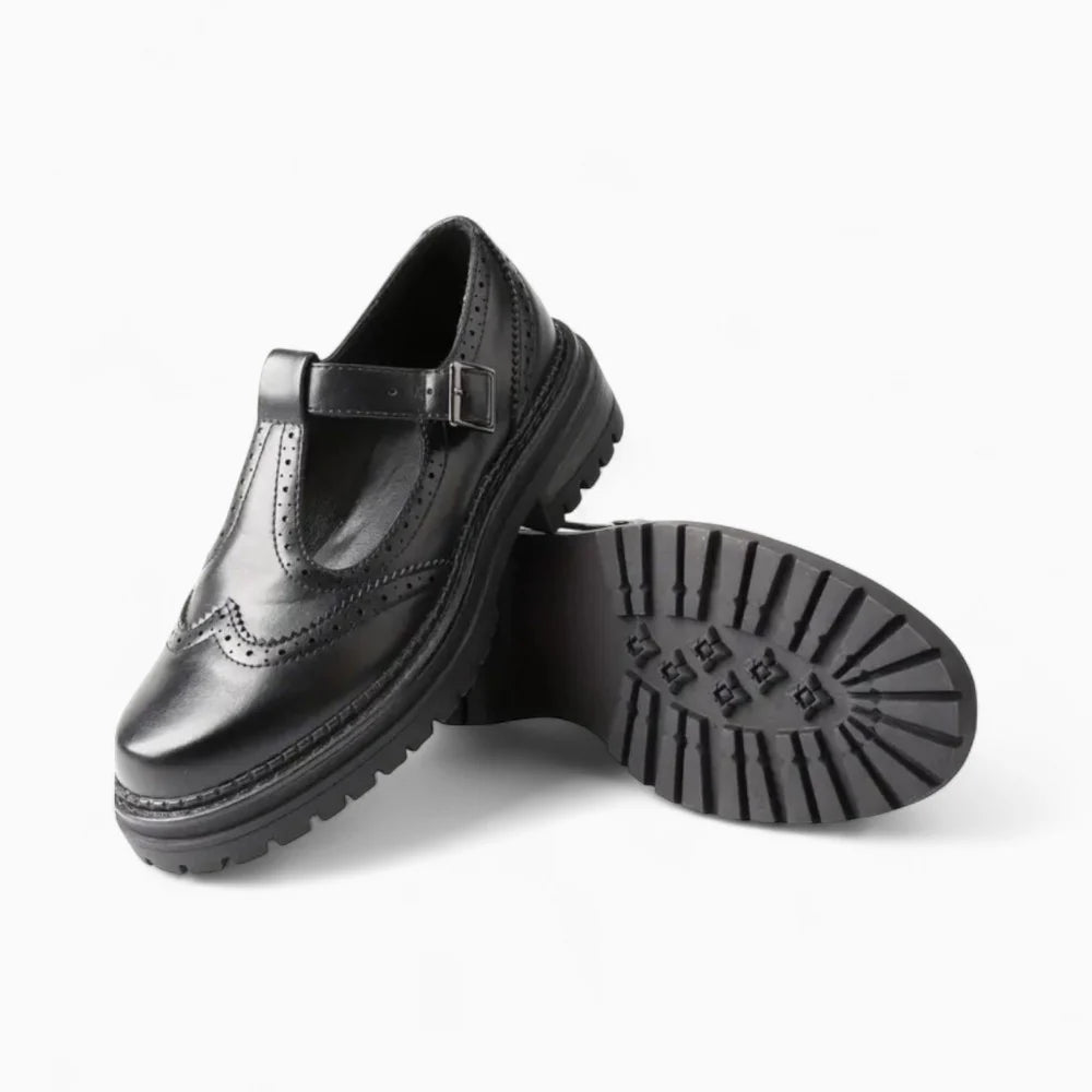Mocassins orthopédiques femme en cuir noir