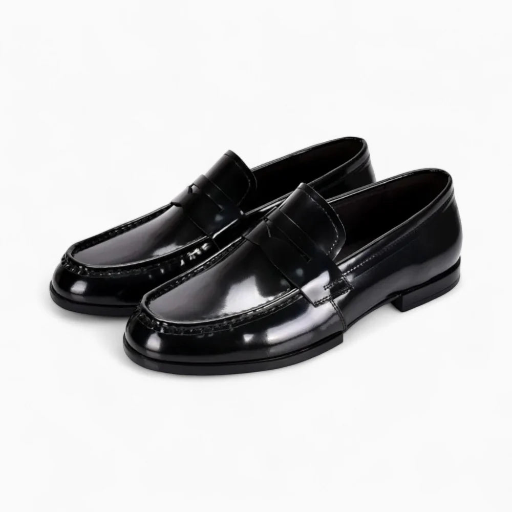 Mocassins habillés vernis noir pour homme