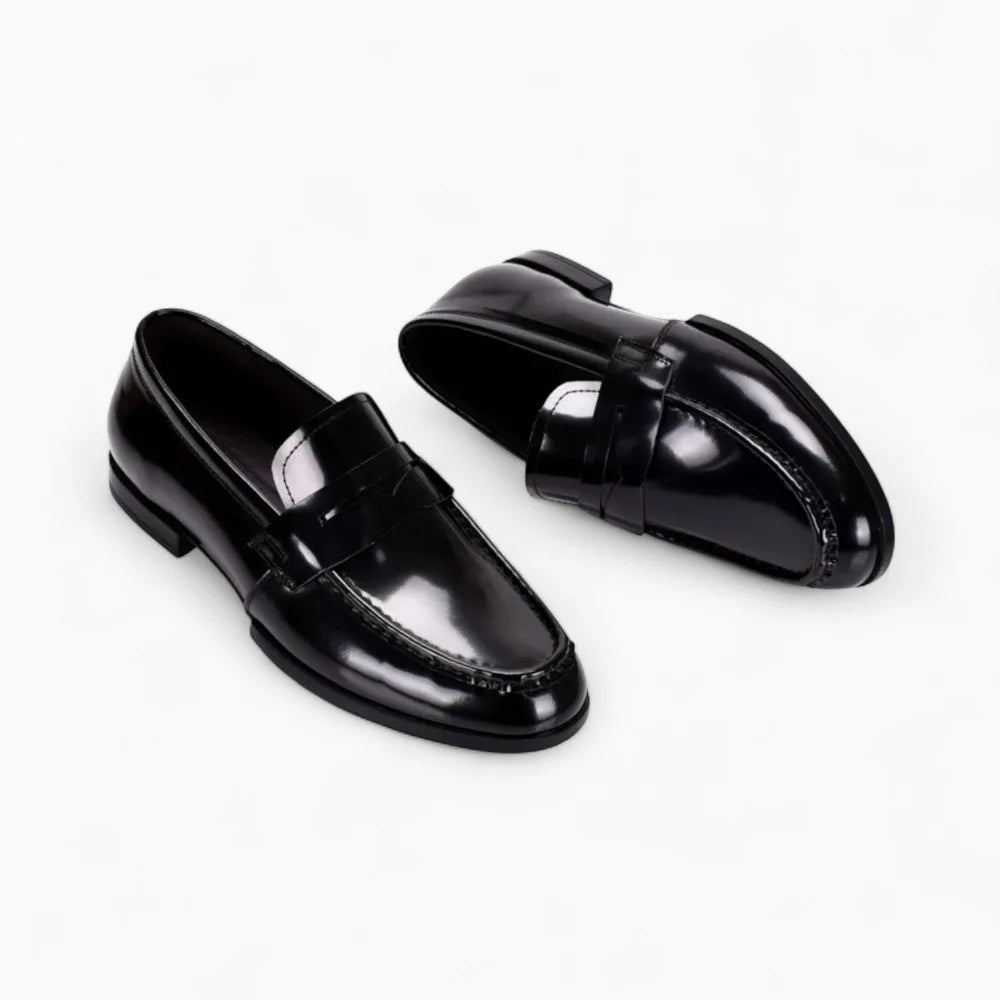 Mocassins habillés vernis noir pour homme