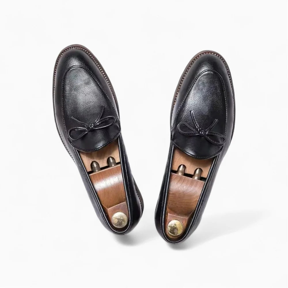 Mocassins homme à lacets en cuir noir