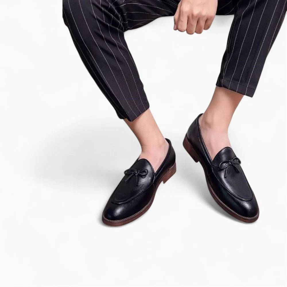Mocassins homme à lacets en cuir noir
