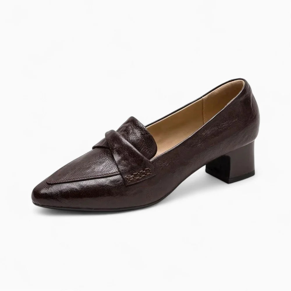Mocassins bout pointu à talon pour femme