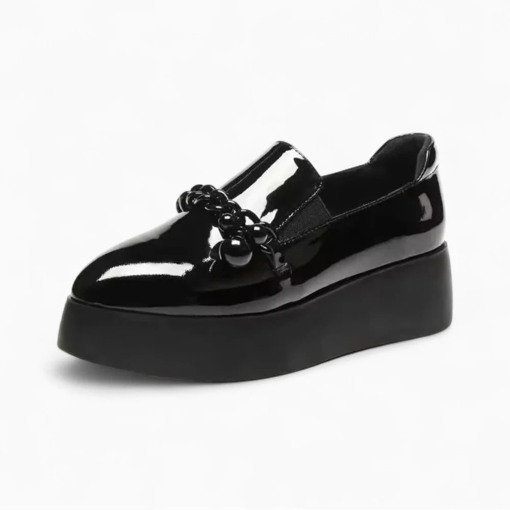 Mocassins plateforme en cuir de vache pour femme