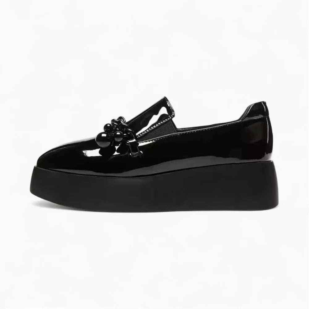 Mocassins plateforme en cuir de vache pour femme