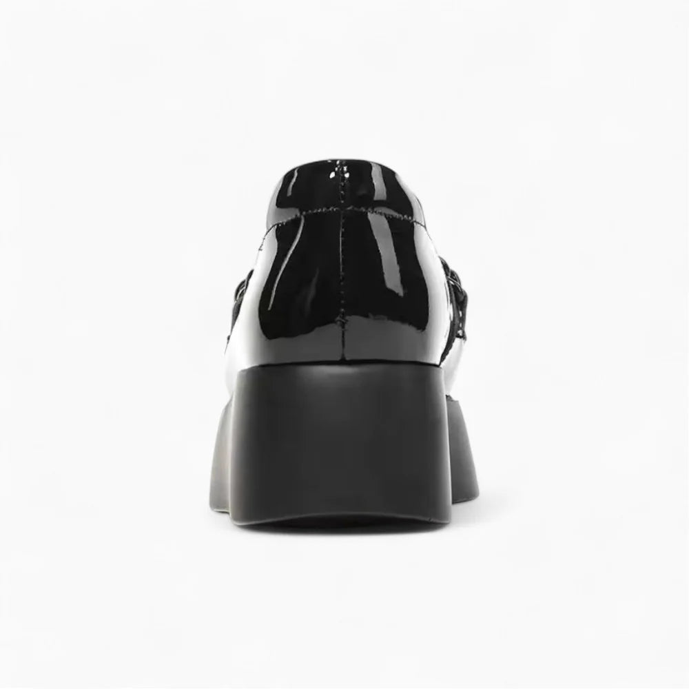 Mocassins plateforme en cuir de vache pour femme