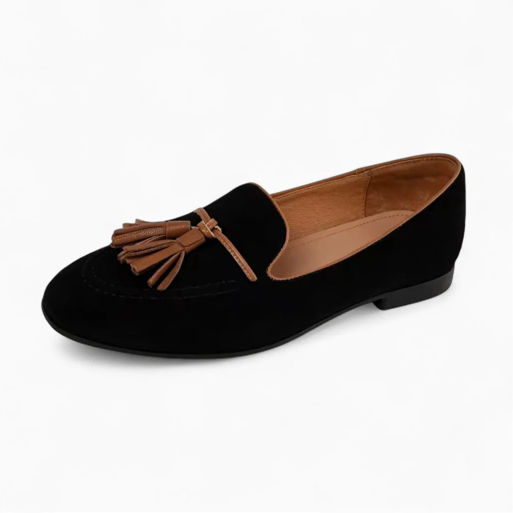 Mocassins femme en daim noir