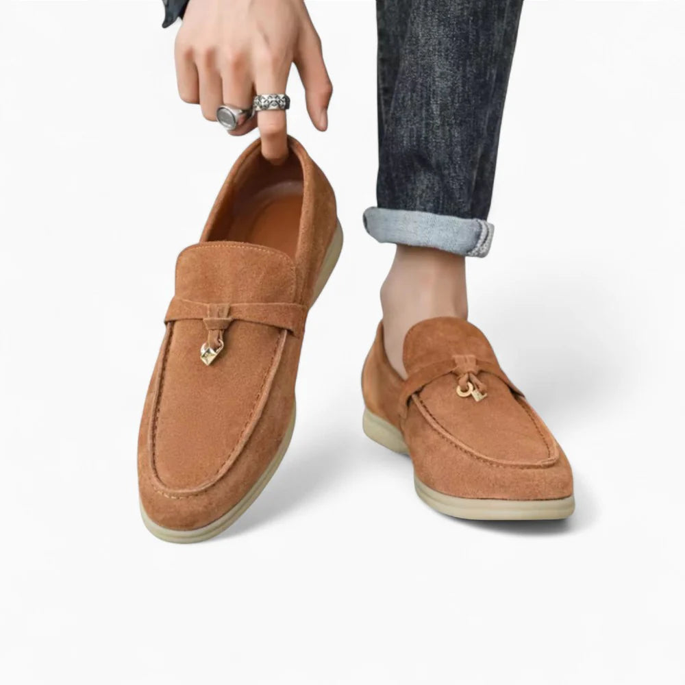 Mocassins homme en daim marron