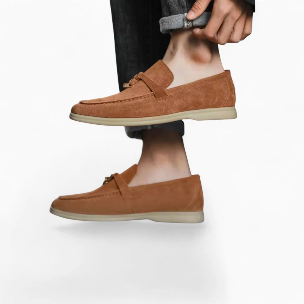Mocassins homme en daim marron