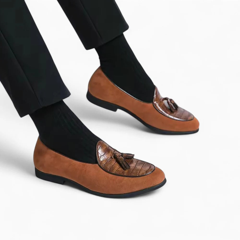 Mocassins marron à glands pour homme