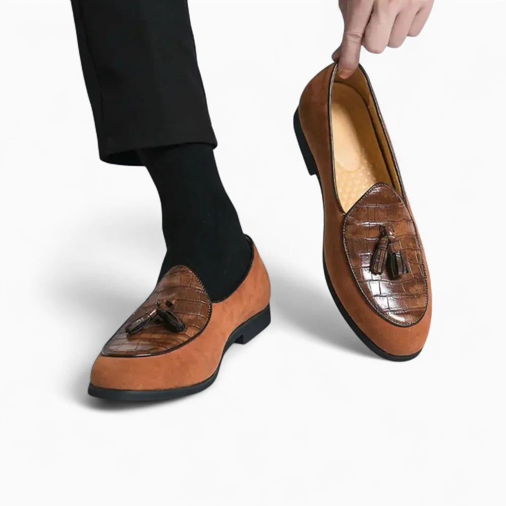 Mocassins marron à glands pour homme