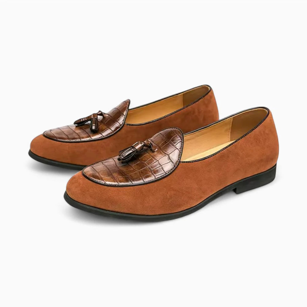 Mocassins marron à glands pour homme