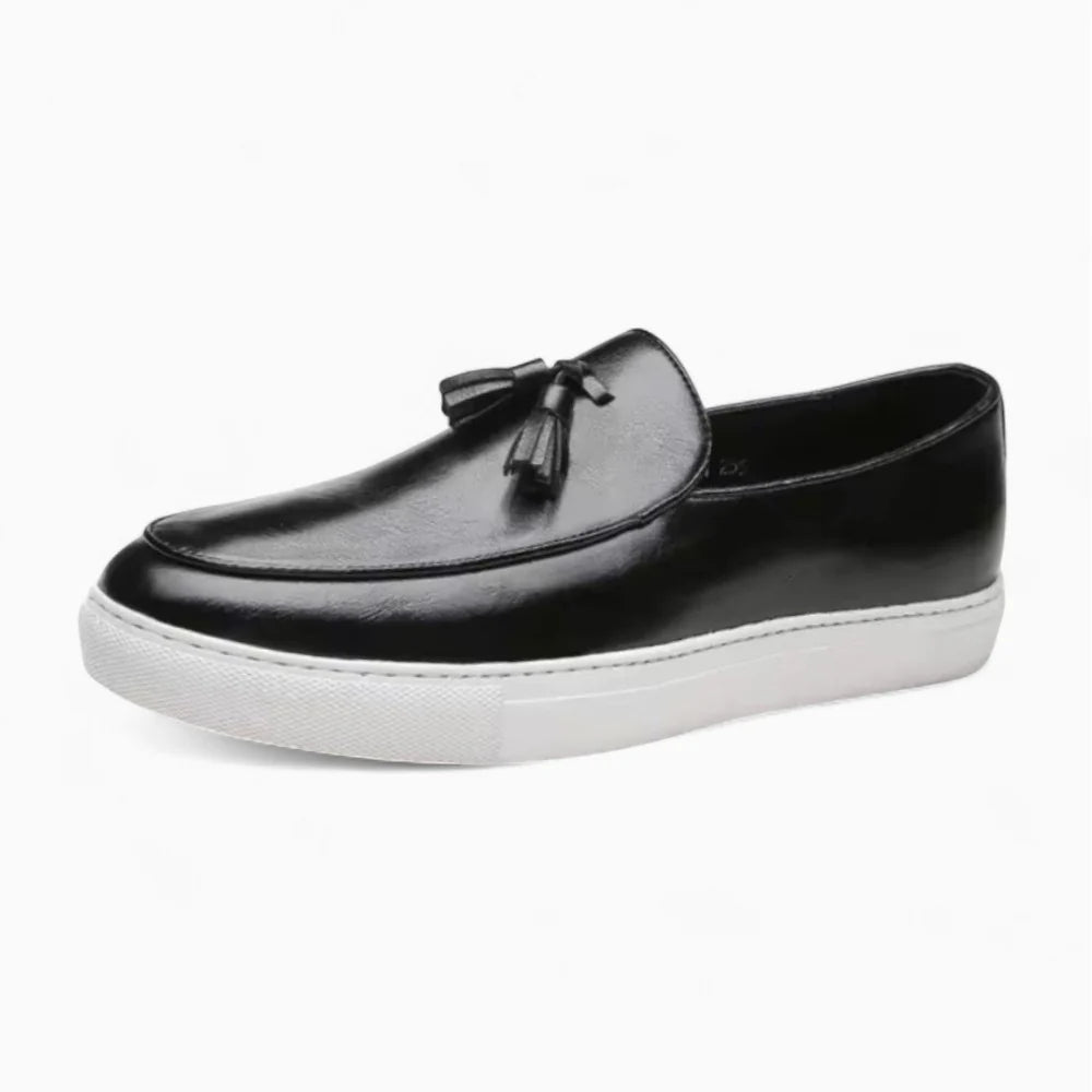 Mocassins à gland en cuir noir pour homme