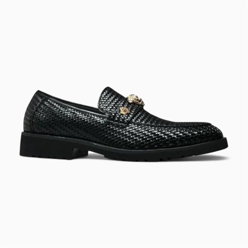 Mocassins noirs à bout pointu pour homme