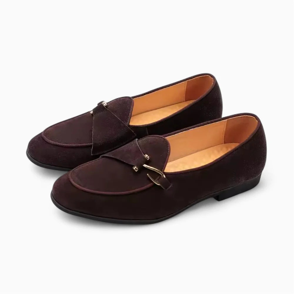 Mocassins habillés en daim marron pour homme