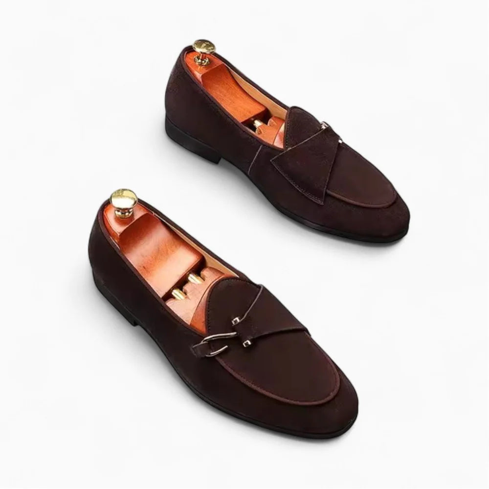 Mocassins habillés en daim marron pour homme