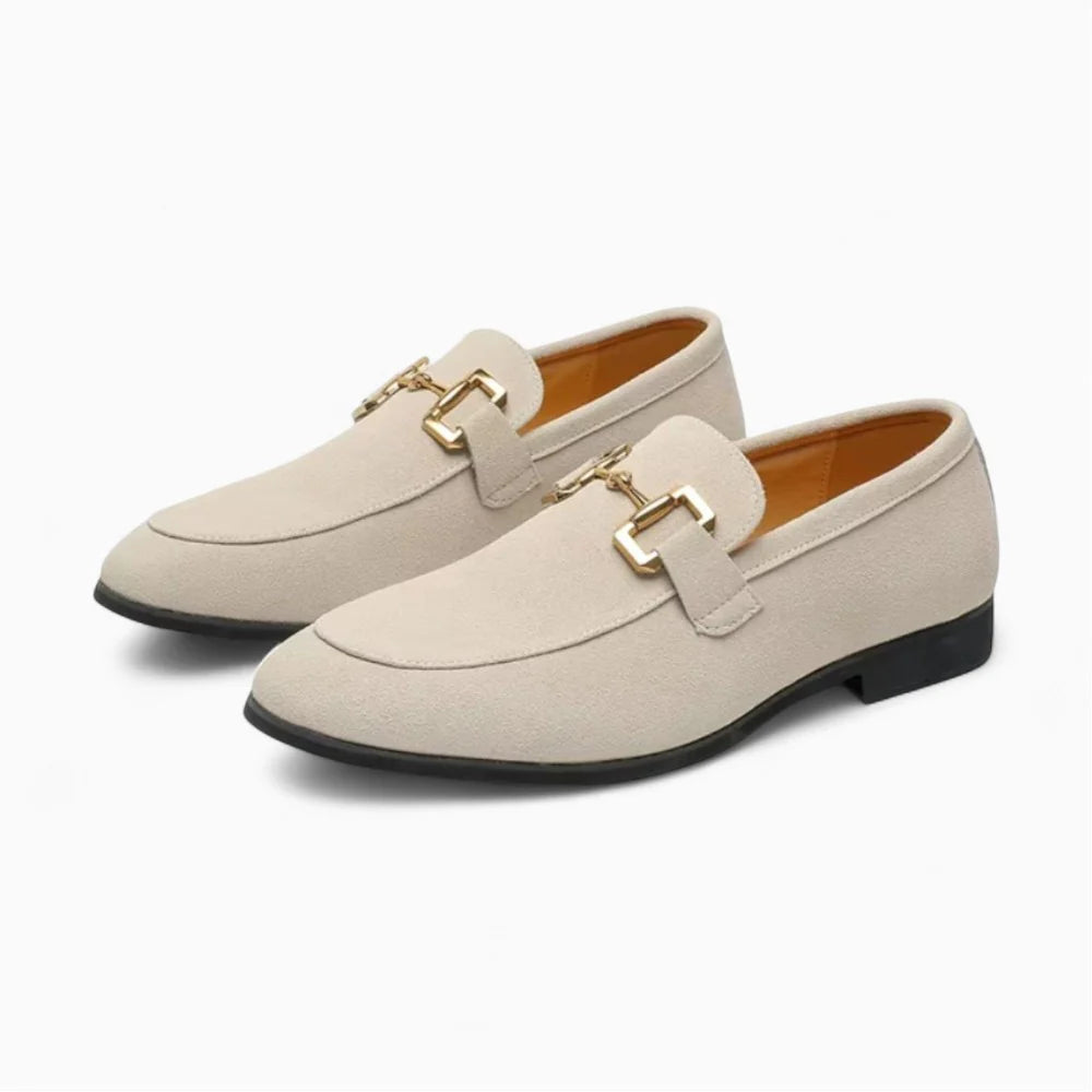 Mocassins homme en daim beige