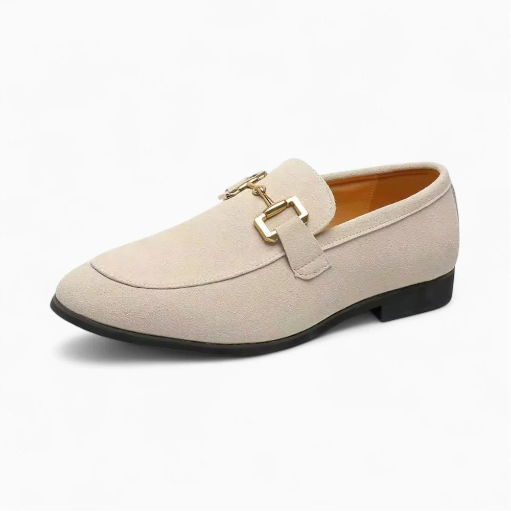 Mocassins homme en daim beige