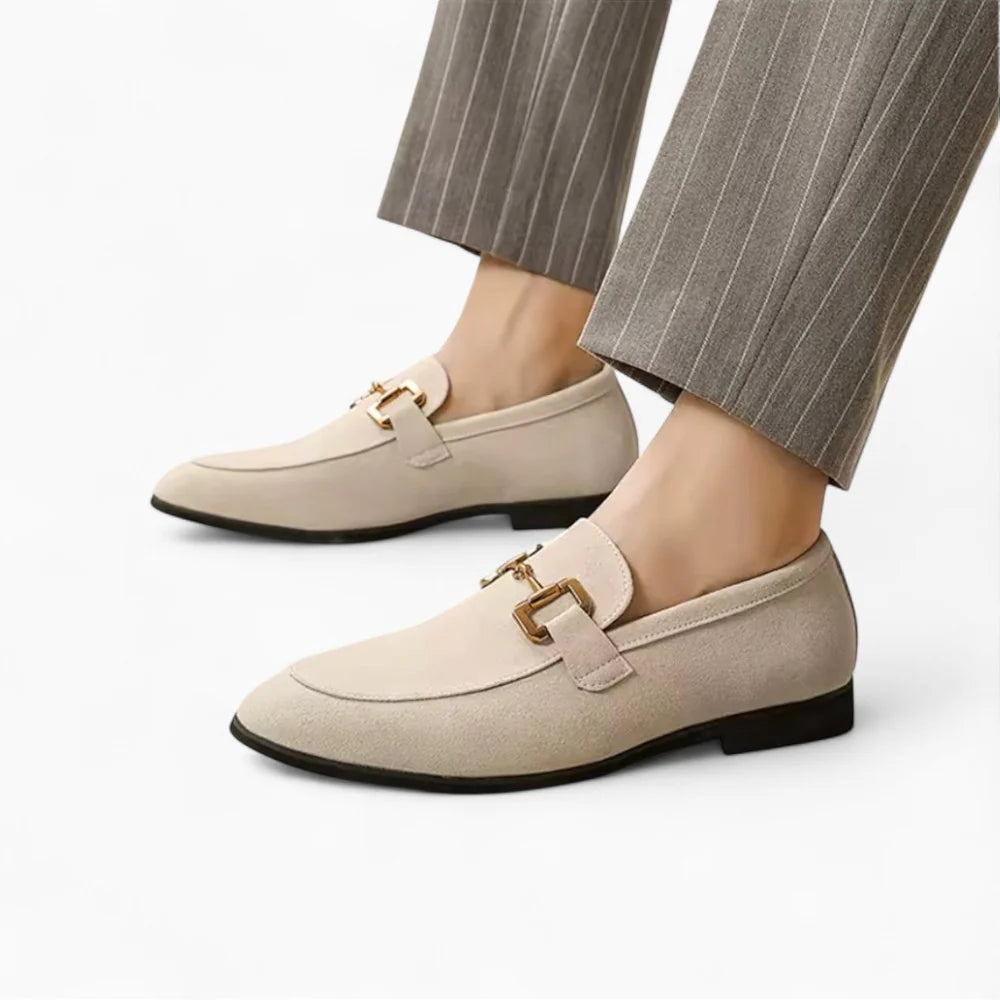 Mocassins homme en daim beige