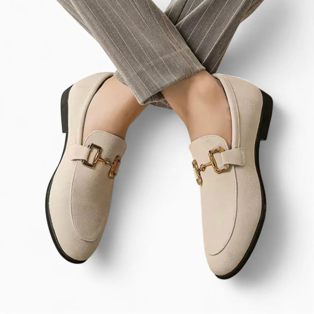 Mocassins homme en daim beige