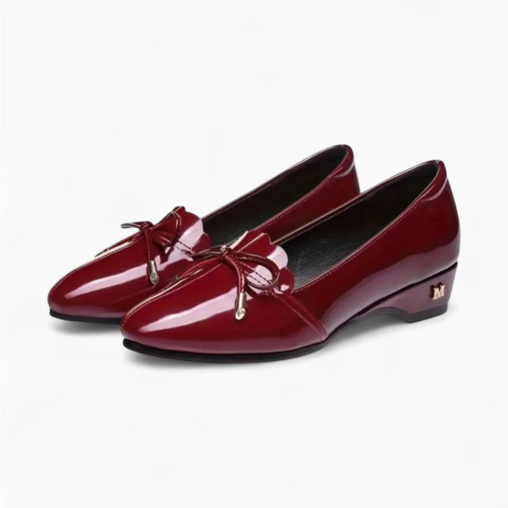 Mocassins bordeaux en cuir vernis pour femme